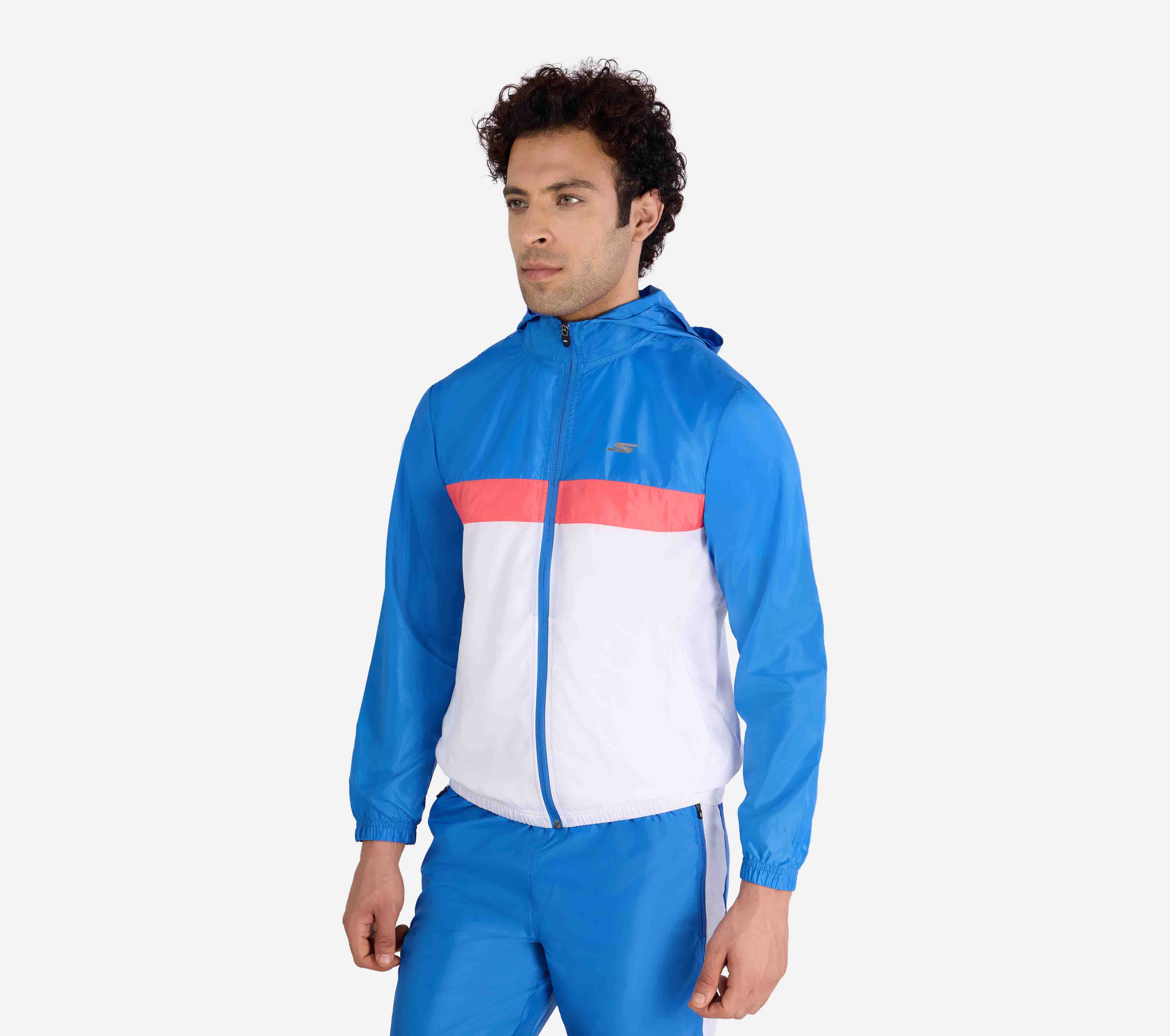 SPEED ELITE HOODED TRACK JACK, BLUE/GREEN