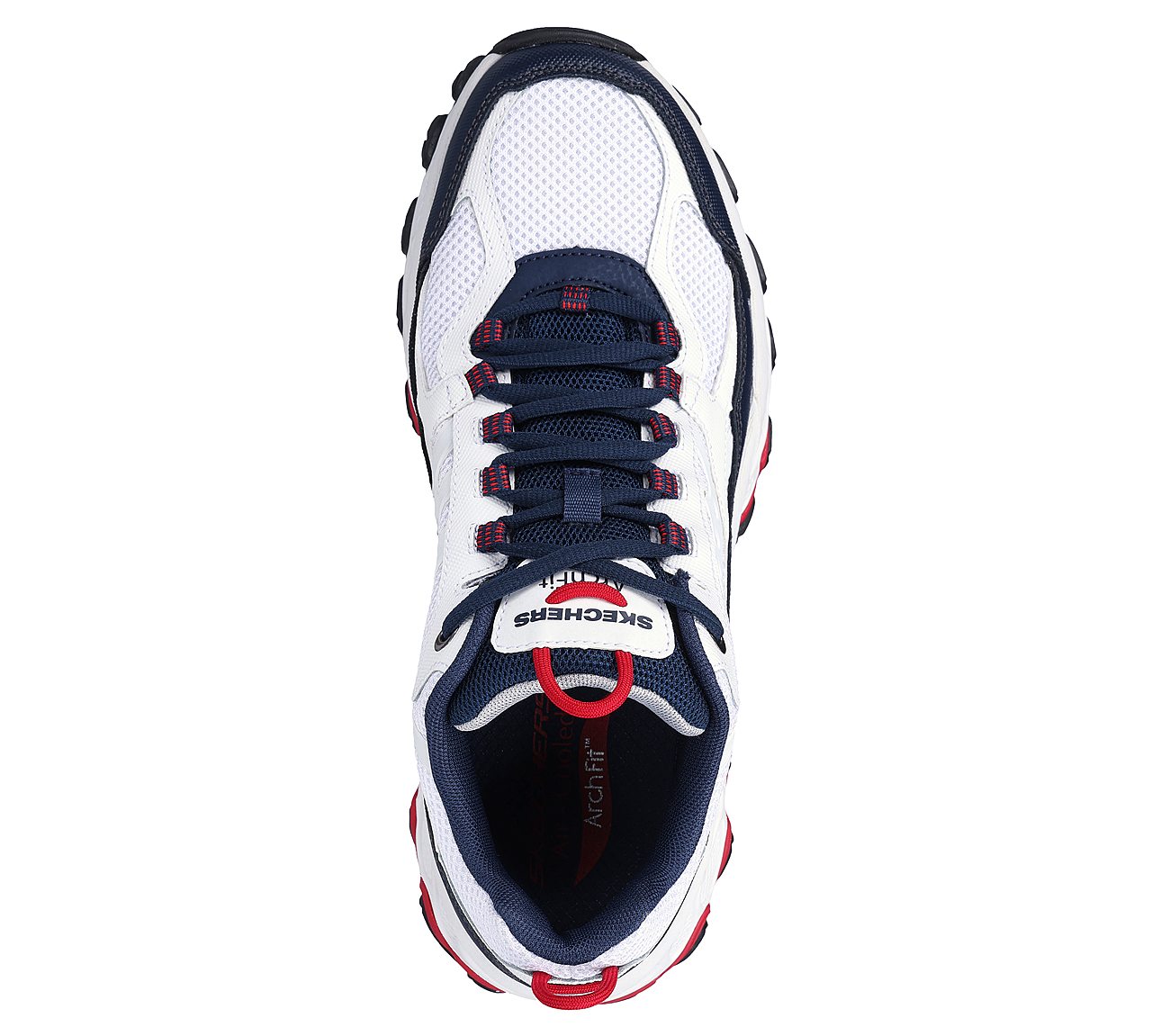 ARCH FIT AKHIDIME, WHITE/NAVY/RED Footwear Top View
