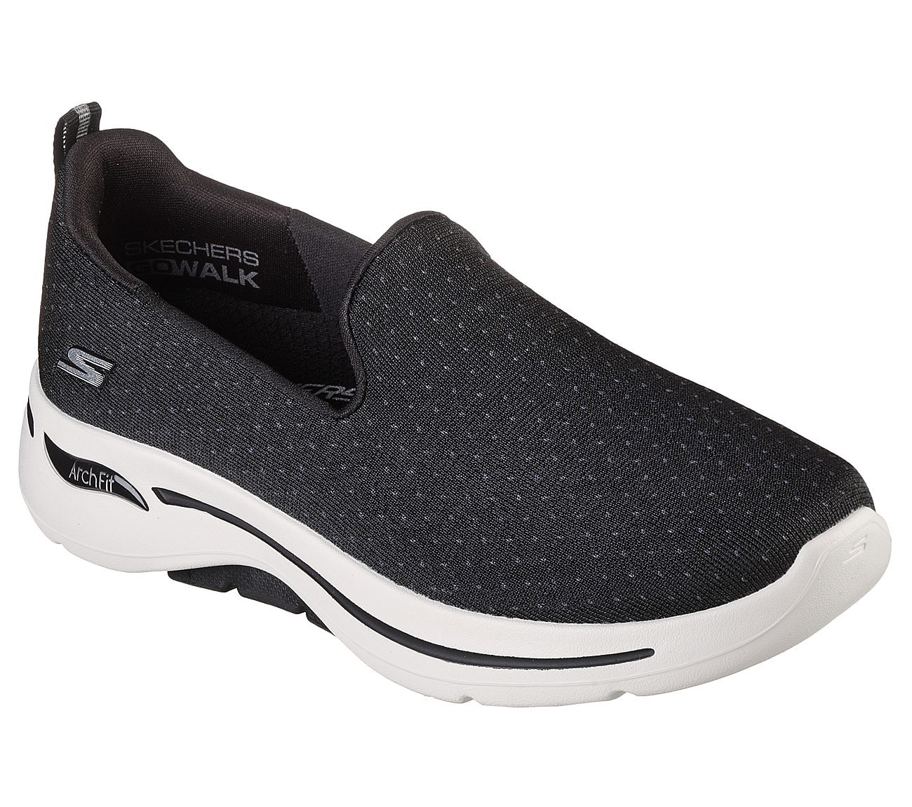 GO WALK ARCH FIT - MORNING ST, BLACK/WHITE Footwear Top View