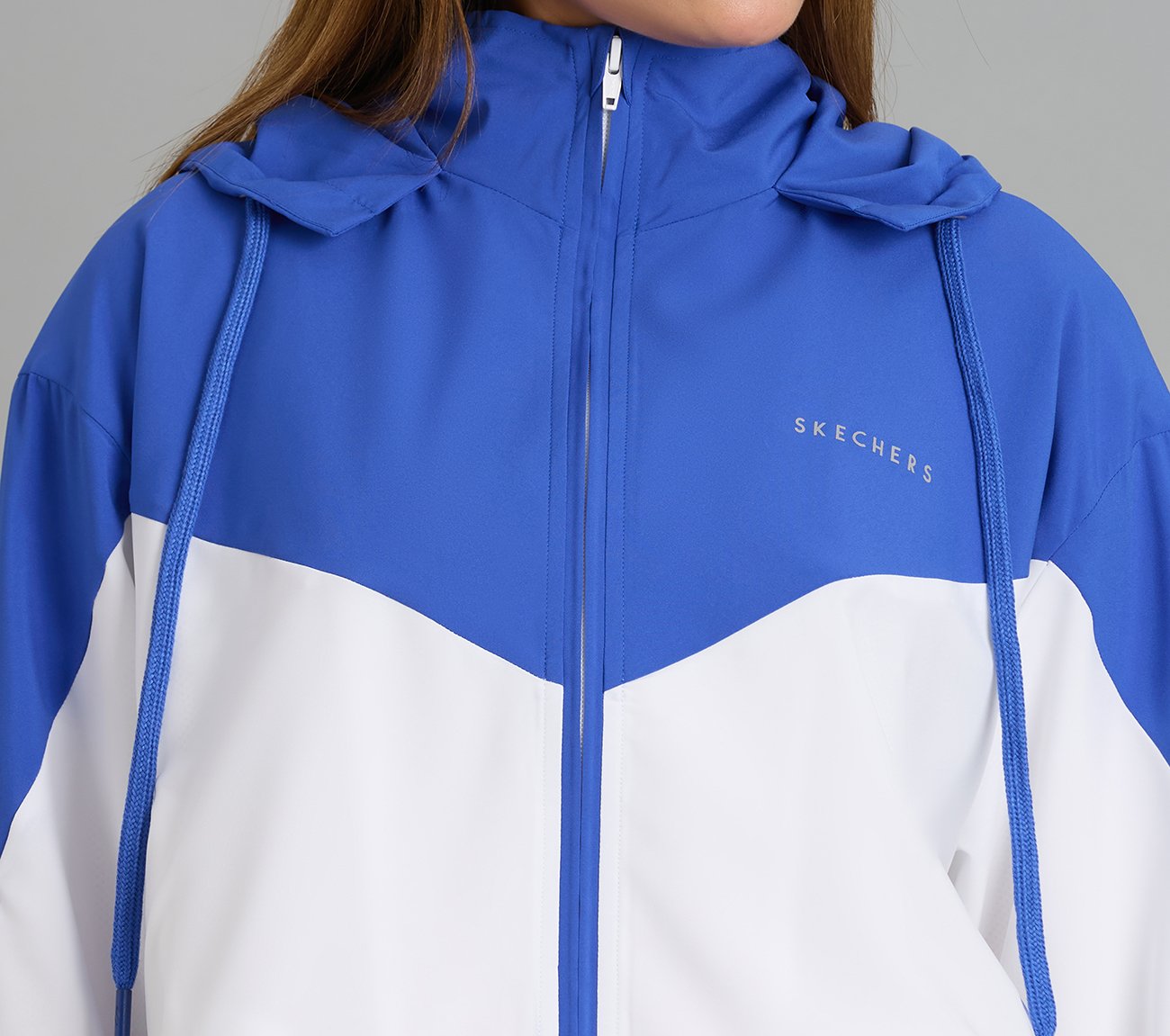 COLOR BLOCKED JACKET, WHITE