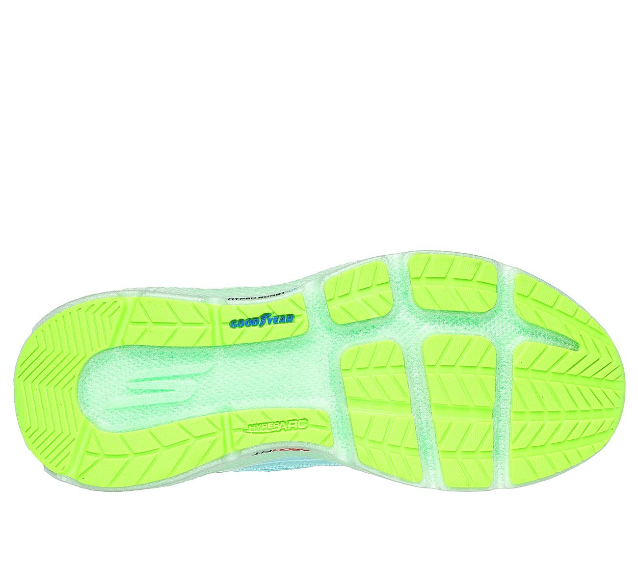 GO RUN MAX ROAD 6, BLUE/LIME Footwear Bottom View
