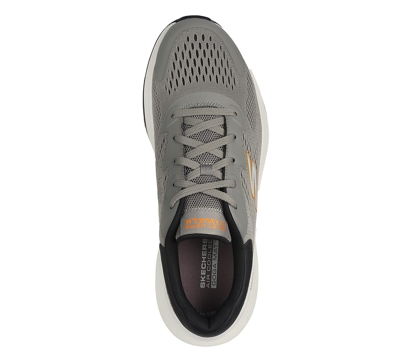GO WALK MAX WALKER - AUGUSTUS, CHARCOAL/ORANGE Footwear Top View