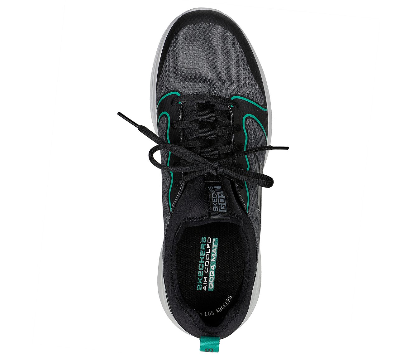 GO RUN FAST - VALIANCE, BLACK/GREEN Footwear Top View