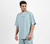 EMBOSSED LOGO T-SHIRT, LT.GRAY/BLUE