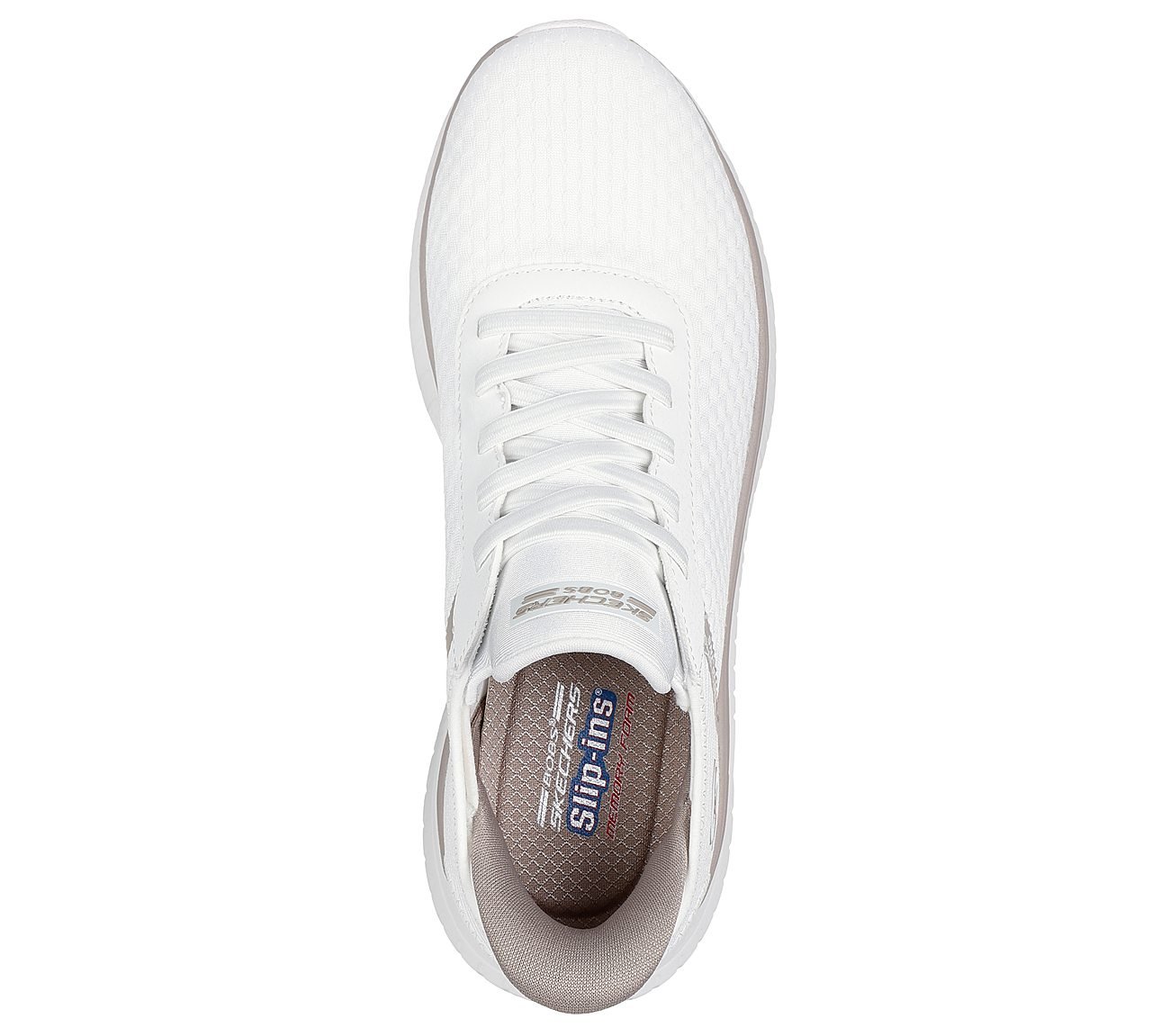 BOBS SQUAD CHAOS-STROKEOFLUCK, OFF WHITE Footwear Top View