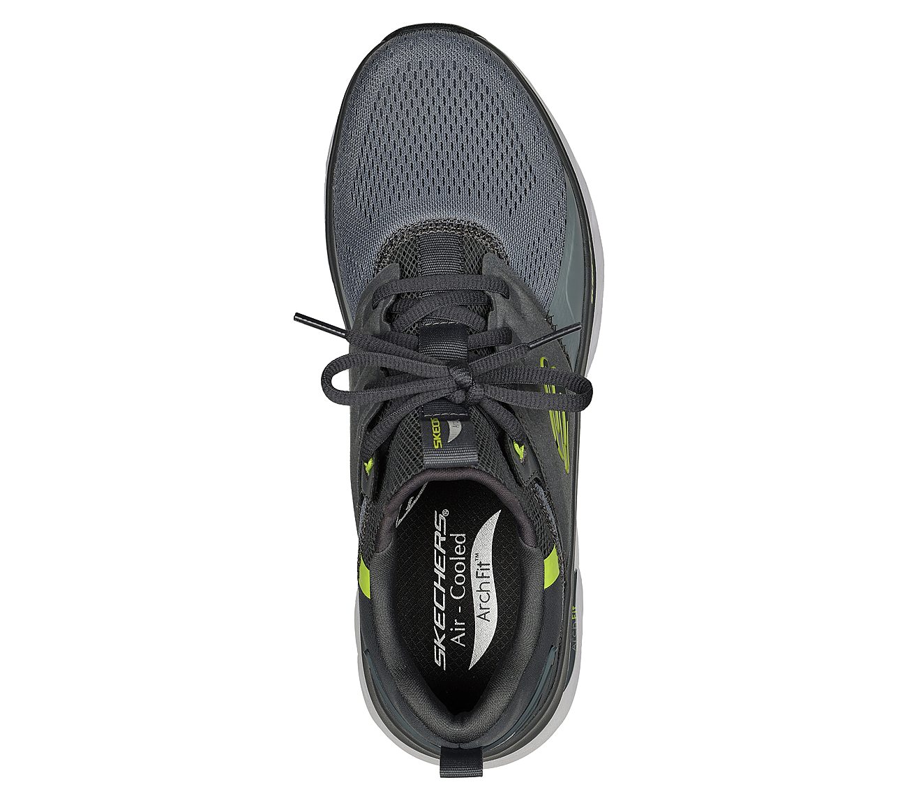 ARCH FIT GLIDE-STEP, CHARCOAL/LIME Footwear Top View