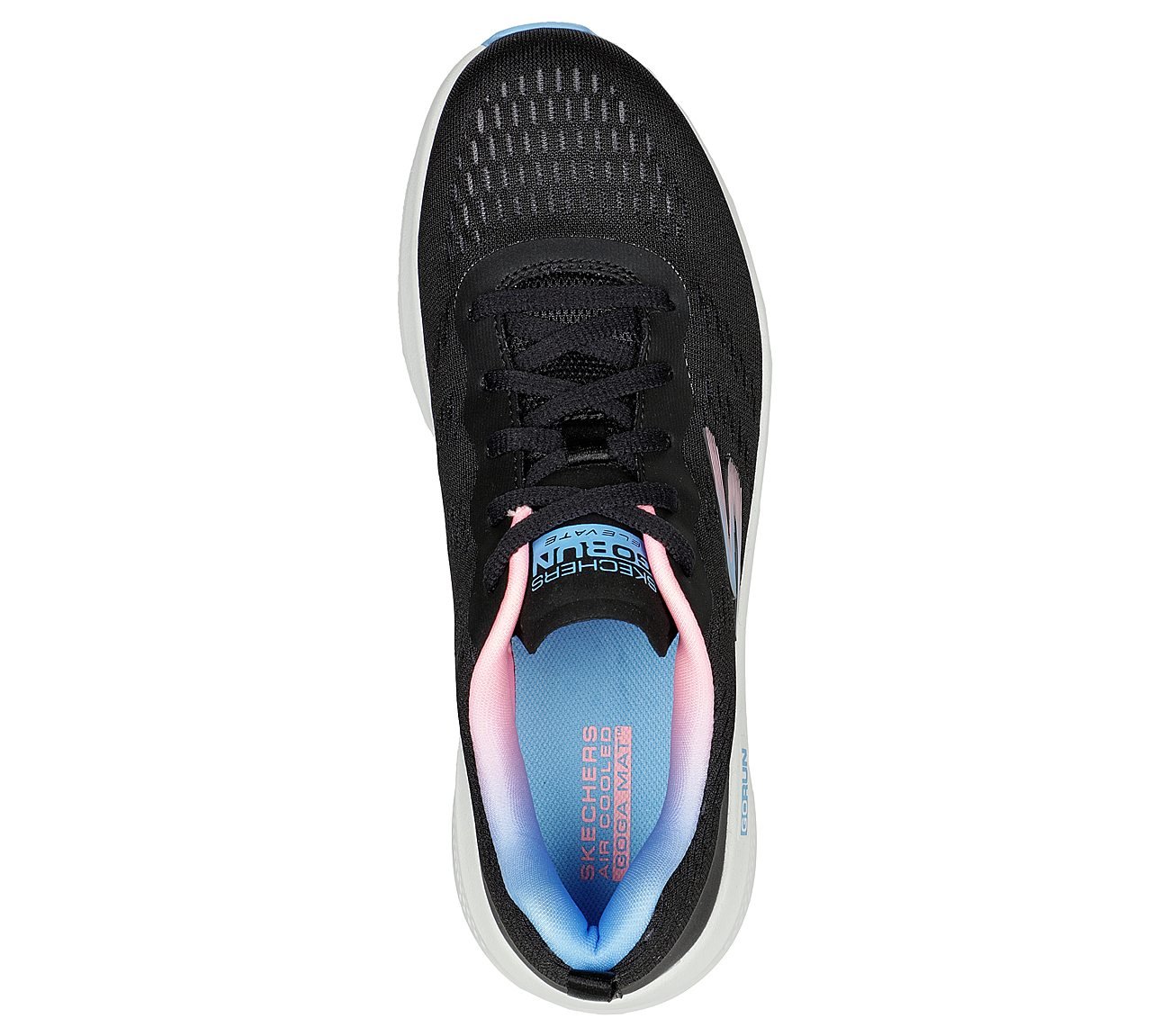 GO RUN ELEVATE - DOUBLE TIME, BLACK/MULTI Footwear Top View