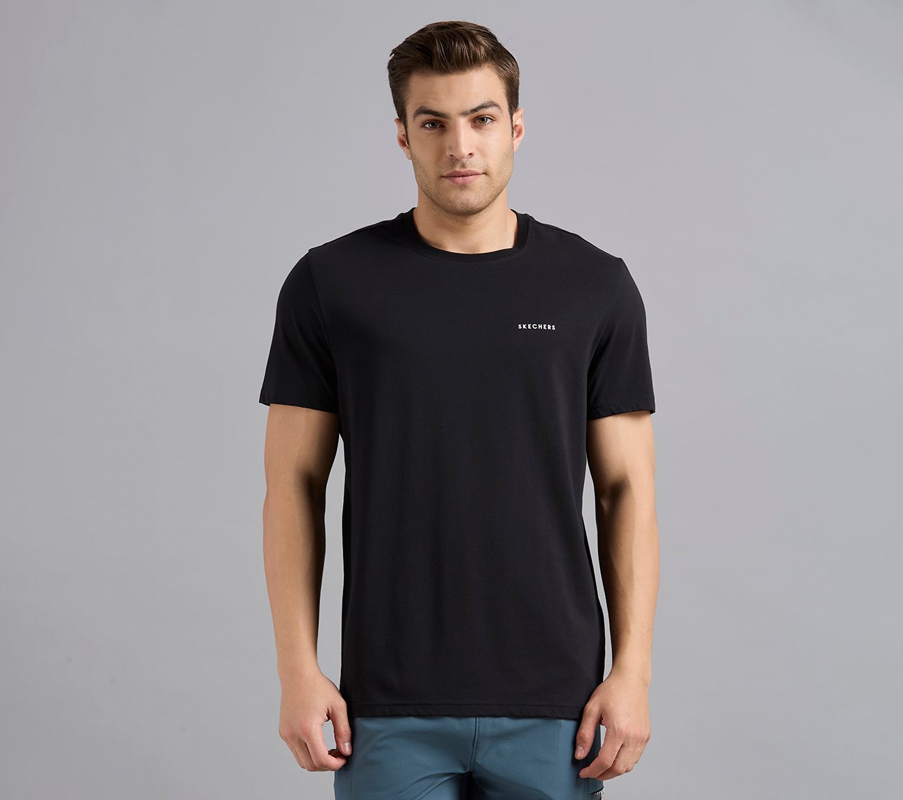 ESSENTIAL BRANDING T SHIRT, BLACK Apparel Lateral View