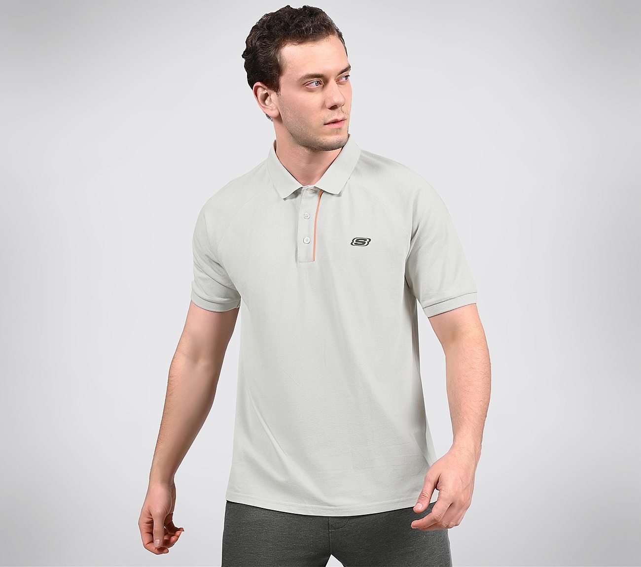 OASIS TIPPING POLO, GREY/LAVENDER Apparels Lateral View