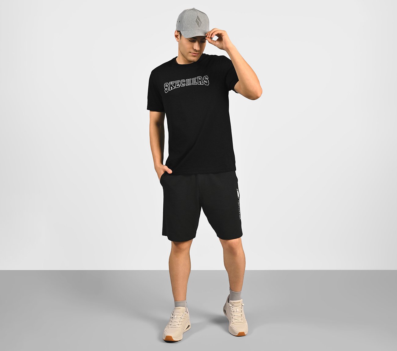 DUAL PRINT VARSITY GRAPHIC T-SHIRT, BLACK Apparel Right View