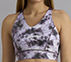 HIGH IMPACT AOP SPORTS BRA, WHITE/TURQ/PURPLE