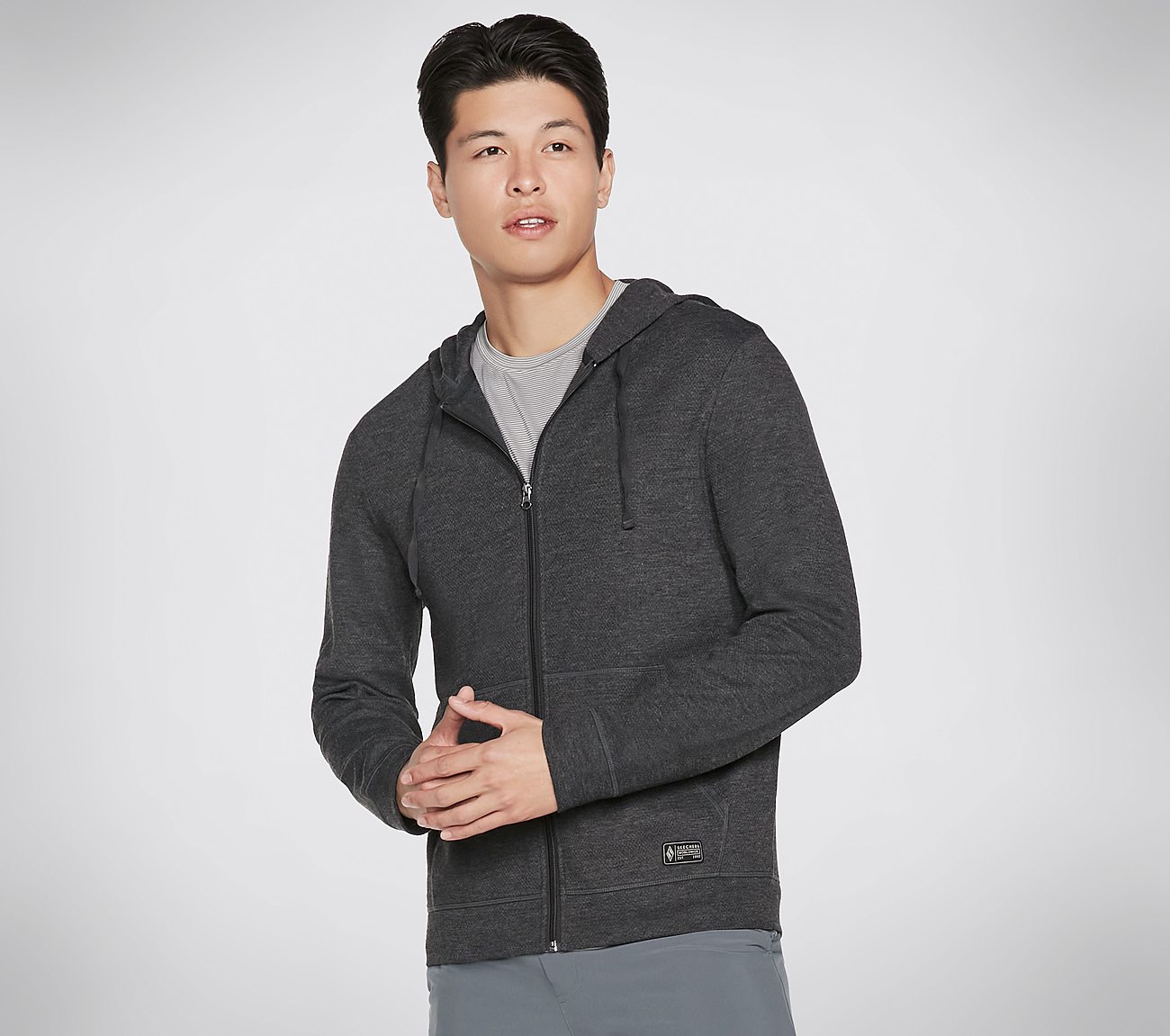 ESSENTIAL FZ HOODIE, BBBBLACK Apparels Lateral View